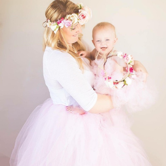 Mother Daughter Matching Light Pink Tutu Set